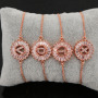 BC1163 Fashion design Wholesale Bling Crystal Rose gold plated Micro Pave Cz Initial Letter Charm Bracelet with Slide Chain