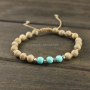 BRS1629 macrame knotted wooden bead bracelets,handmade knots women stack bracelets