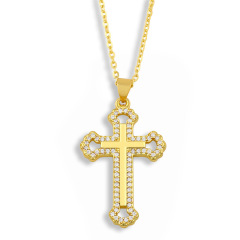 NZ1209 CZ diamond mirco pave charms cross Pendant Necklaces Christian religion jewelry gifts for men lady