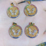 CZ8460 18k Gold Plated Zircon CZ Crystal Paved Butterfly Eagle Bear Angel Wing Disc Round Circle Pendants