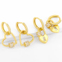 EC1695  Chic Delicate CZ Pave Carabiner Lock Charm Hoop uggies Earrings for Women