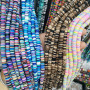 CC1866 Wholesale 8mm Rainbow Polymer Clay Vinyl Disk Heishi Beads,Mixed Colour Polymer Clay Disc Spacer Beads