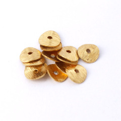 JS1513 500pcs/bag Wholesale Brushed Silver  Brass Metal Wavy Disc Heishi Spacer Beads, Flat Disc Disk Spacer Beads