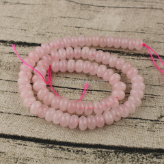 CR5507 Wholesale Pink Rose Quartz Abacus Rondelle Beads