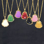NN1138 stainless steel chain natural stone jade buddha necklace for woman 2021