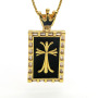 NZ1270 18K Gold Plated CZ Paved Enamel Rainbow Evil Eyes Cross Tarot Pendant Chain Necklace