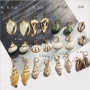 EN1034 2019 Woven Fashion Cowrie Cowry Shell Earring,Gold Dangle Drop Conch Seashell Shell Earrings