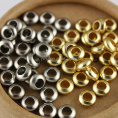 JS1213 High Quality Matte Metal Brass Gold Silver Rondelle Spacer Beads,Dull Polish Matt Spacer Abacus Beads