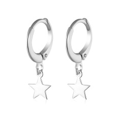 EI1001 Popular Dainty 18k Gold Plated 925 Sterling Silver Jewelry Star Dangle Charm Huggie Earrings