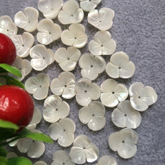 SP4234 Half drilled hole MOP shell carved flower beads,white mother of pearl flower beads