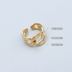 High Quality Non Tarnish 18k Gold Plated Stainless Steel Curb Cuban Chain Rings for Women 2021