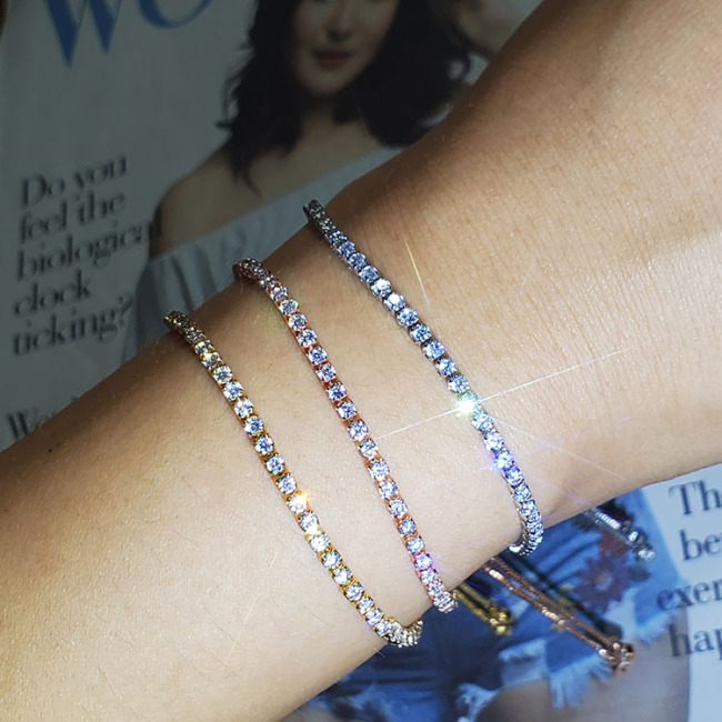 BC1185 Dainty  Diamond Zircon Cubic Zirconia Chain Bracelet,Diamond CZ Adjustable Bracelets Dainty Tennis Bracelet