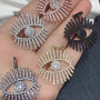 CZ7433 Custom design Cubic Zirconia micro cz pave Evil  Eyes charms ,Fashion jewelry brass Zircon cz Evil Eyes Pendants