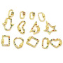 CZ8362 18K Gold Plated Pendant,rainbow CZ Micro Pave heart star Geometric hand Charm