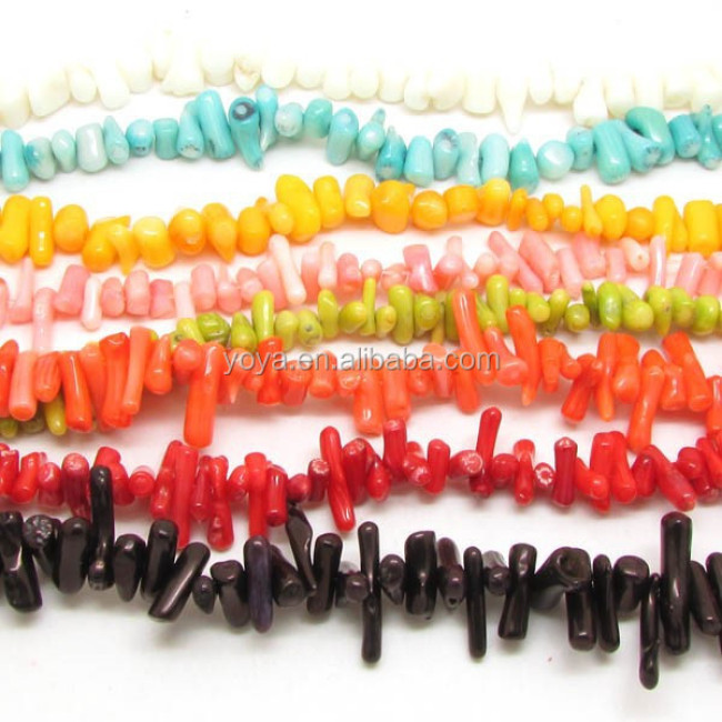 CB8057 Multicolor Bamboo coral small branch chips beads,coral twig beads