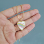 NZ1185 Fashion Jewelry Gold Plated Enamel Rainbow Love Heart Pendant Chain Necklace ,Valentine's Day Gift For Lover Mom