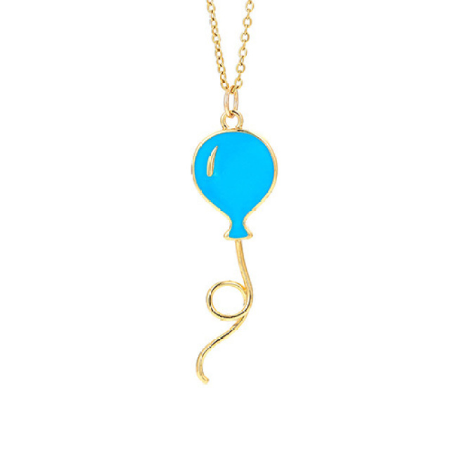 NM1194 Fashion Popular Jewelry Gold Enamel Balloon Pendant Stainless Steel Chain Necklace