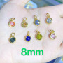 CZ8459 18K Gold Plated CZ Cubic Zirconia Pave Round Circle Charms ,Mini Round Charm Pendant For Necklace Earring Jewelry Making