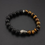 BRU0734 lava & tigereye beaded buddha head bracelet,fashion Astrology bracelet