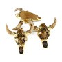 JF7213 Wholesale Gold Silver Plated Brown OX Pendants, Gold Dipped Cattle Bull Resin Pendant