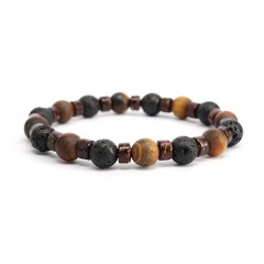 BN5316 gemstone bead 8mm tiger eye and lava men bracelet BN5316 gemstone bead 8mm tiger eye and lava men bracelet