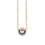 NZ1302 18K Gold Enamel Turkish Evil Eyes Ball Stainless Steel Chain Protection Necklace