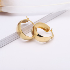 ES1070 Fashion jewelry stainless steel earring for women , gold stainless steel thick hoop ladies earring