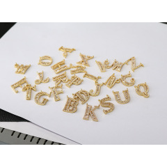 NZ1026 Brass White Cubic Zirconia Diamond 26 Alphabet Letter Charm Pendant Necklaces A-Z Initial Charm Chain Necklace for Girls