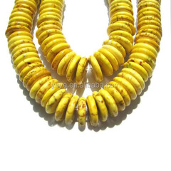 TB0010-4 Yellow Turquoise Heishi Beads,Yellow Heishi Beads