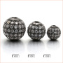 CZ6389 Wholesale CZ Micro Pave Round Ball Bead Cubic Zirconia Pave Beads 18k Gold Ball Spacer Beads For Jewelry Making