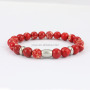 BRP1249 natural gemstone stretch bracelet, natural imperial jasper bead mens bracelet