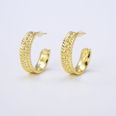 18K Gold Plated Brass Fashion Chic Dainty Earrings For Women Girls, Ear Jewelry cuff Hoop Huggies Earring, Simple Earrings