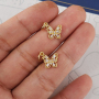 CZ8128 Lovely minimal minimalist diamond zircon mirco cz pave Insect butterfly charm pendant