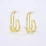 Wholesale Fashion 18K Gold Plated Brass Ear Jewelry Hoop Studs Huggies Minimals Cuff Simple Earring, women's gift