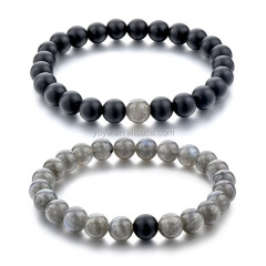 BN5052 matching Yin yang gemstone bracelet set ,fashion gemstone onyx & labradorite relationship bracelet BN5052 matching Yin yang gemstone bracelet set ,fashion gemstone onyx & labradorite relationship bracelet