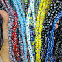 GP0956 Rainbow Colorful Glaze Glass Evil Eyes Column Cylinder Spacer Beads