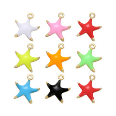 JS1571 fashion copper 18k Gold Plated enamel rainbow star charms Pendant