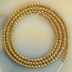 HB3016 2mm Gold Plated Hematite Beads