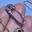 Blue cz/silver