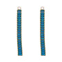 EC1831 2022 Womans Fashion Long 18K Gold Plated Clear CZ Baguette Drop Tassel Stud Earrings