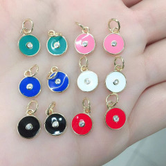 CZ7898 Chic mini Enamel Gold Plated Evil Turkish Eye Hamsa Hand Star Crescent Bracelet Charm Pendants
