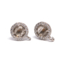 ER1012 Gold Silver  CZ Micro Pave Crystal Stud Earring Post with Open Ring