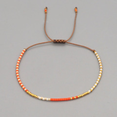 BRH1011 dainty Petite mini tiny seed beaded string Layering bracelet