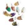JF7251 New dainty small gold silver plated natural quartz gemstone dagger charm pendants