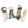 JF7290  2019 Gold Gunmetal Plated Crystal Quartz Stalactite Cluster Pendants,Freeform Quartz Stalagmite Pendants
