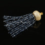 JF7126 Tiny faceted gemstone beaded tassels with cz micro pave cap