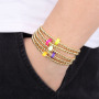 BM1083  Delicate Small 18K Gold Plated Beads with Enamel Multi Colored Geometr Triangle Bead Elastic Bracelets for Women 2021