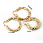 EM1156 Large Bohemian Bold 18k Gold  PlatedTwisted Hoop Earrings, Bolo Chunky Circle Earrings, Gold Statement Hoops for Women