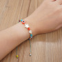 BG1107 Hot Sale Colorful Evil eyes Charm White Shell Star Bracelets ,Miyuki Blue Seed Beads Bracelet For Gifts