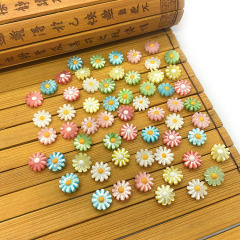 SP4231 Carved Rainbow Multi Colored Pink Yellow Green Blue White Freshwater shell Daisy Flower Sunflower Beads